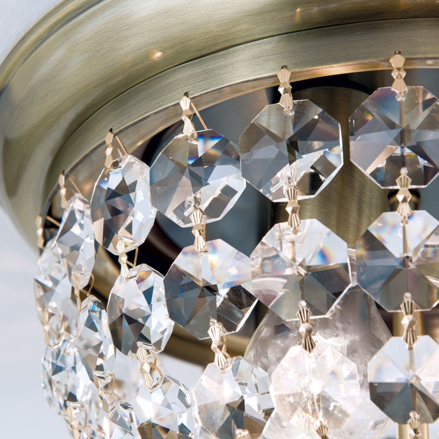Kristāla griestu lampa PLAFOND 3xE27/40W/230V d. 35 cm bronza