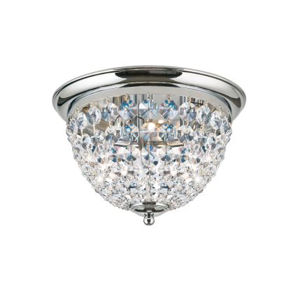 Kristāla griestu lampa PLAFOND 3xE27/40W/230V d. 35 cm spīdīgi hromēts