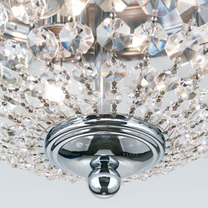 Kristāla griestu lampa PLAFOND 3xE27/40W/230V d. 35 cm spīdīgi hromēts