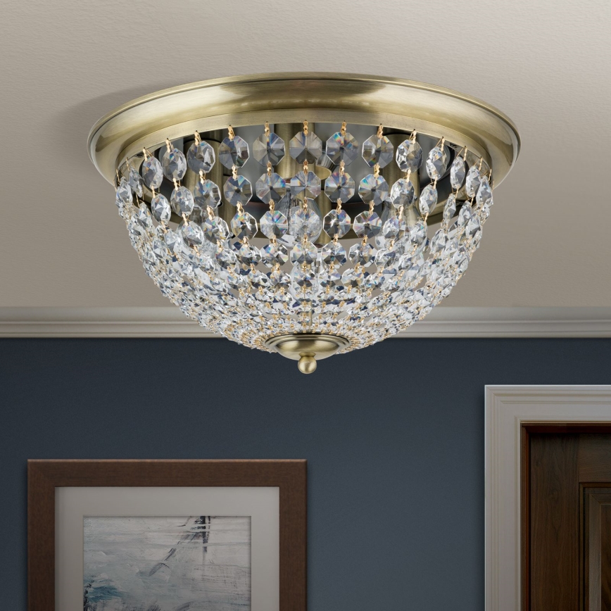 Kristāla griestu lampa PLAFOND 6xE27/40W/230V d. 47 cm bronza