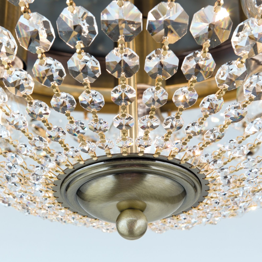 Kristāla griestu lampa PLAFOND 6xE27/40W/230V d. 47 cm bronza