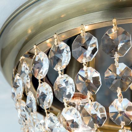 Kristāla griestu lampa PLAFOND 6xE27/40W/230V d. 47 cm bronza