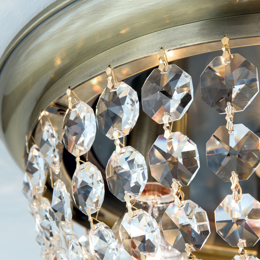 Kristāla griestu lampa PLAFOND 6xE27/40W/230V d. 47 cm bronza