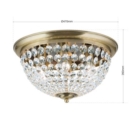 Kristāla griestu lampa PLAFOND 6xE27/40W/230V d. 47 cm bronza