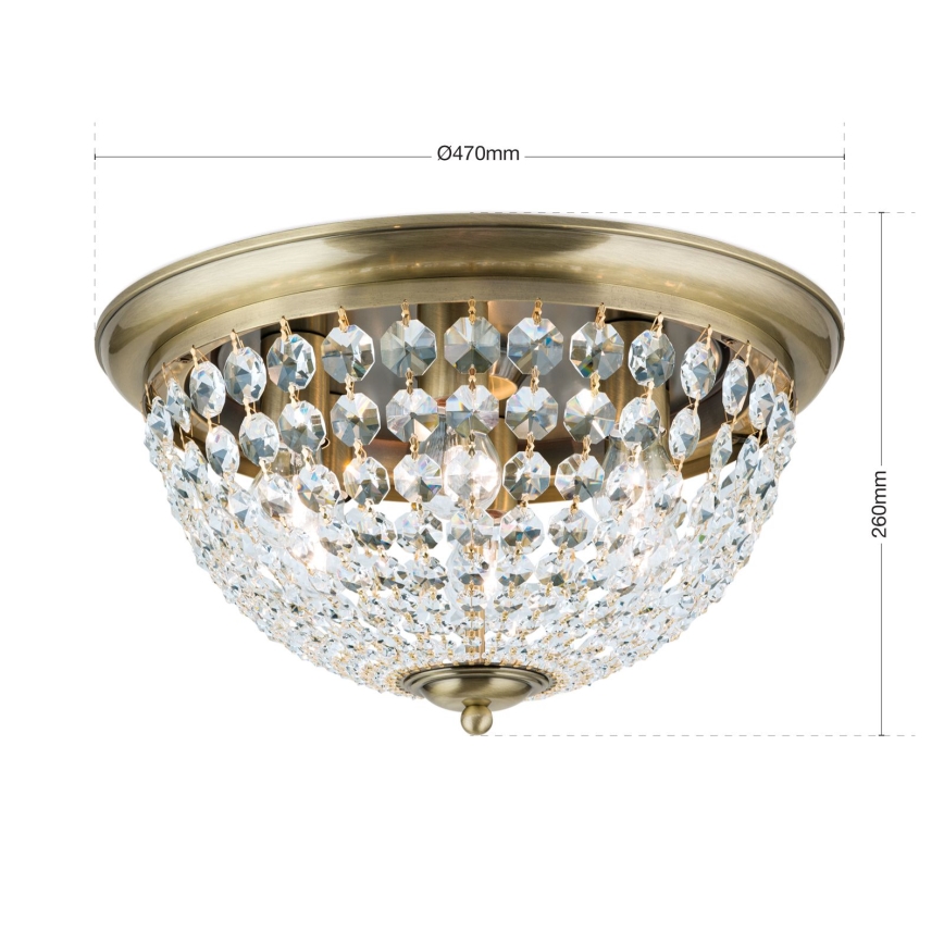 Kristāla griestu lampa PLAFOND 6xE27/40W/230V d. 47 cm bronza