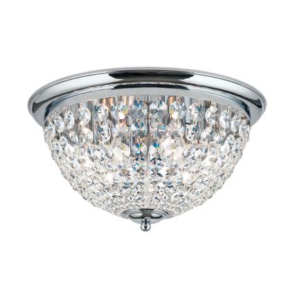 Kristāla griestu lampa PLAFOND 6xE27/40W/230V d. 47 cm spīdīgi hromēts