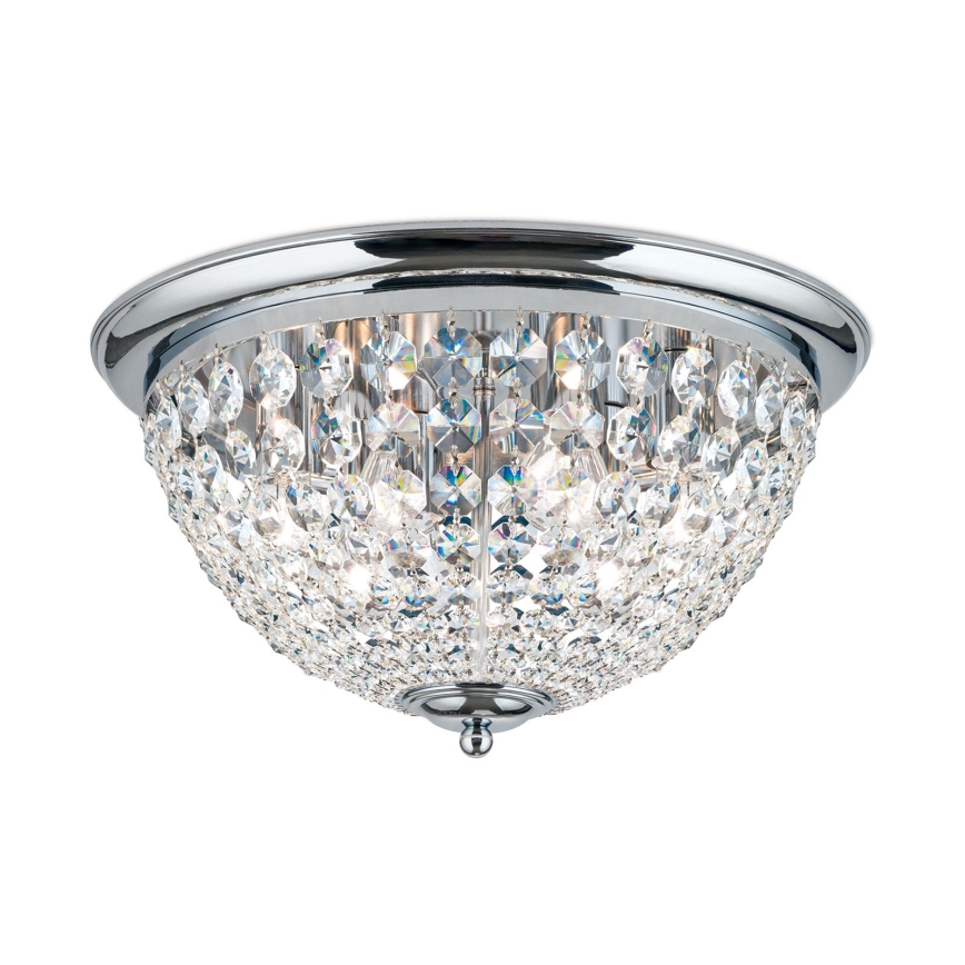 Kristāla griestu lampa PLAFOND 6xE27/40W/230V d. 47 cm spīdīgi hromēts