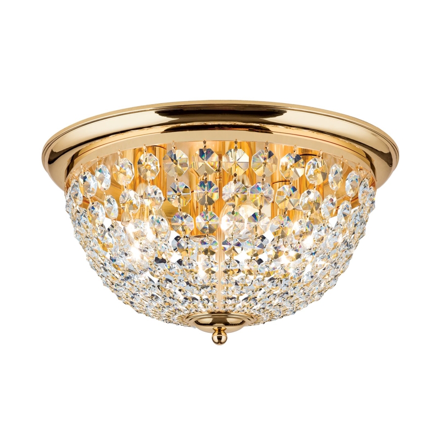 Kristāla griestu lampa PLAFOND 6xE27/40W/230V d. 47 cm zelta