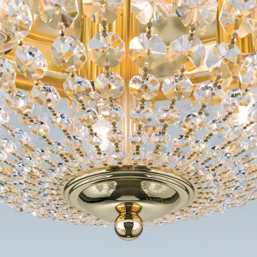 Kristāla griestu lampa PLAFOND 6xE27/40W/230V d. 47 cm zelta