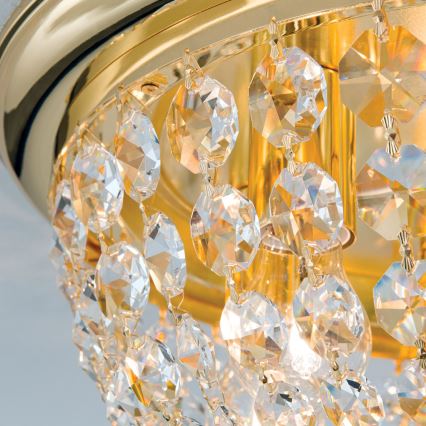 Kristāla griestu lampa PLAFOND 6xE27/40W/230V d. 47 cm zelta