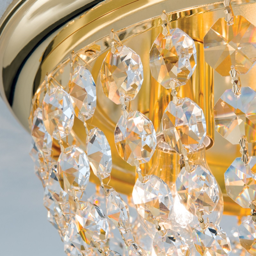 Kristāla griestu lampa PLAFOND 6xE27/40W/230V d. 47 cm zelta