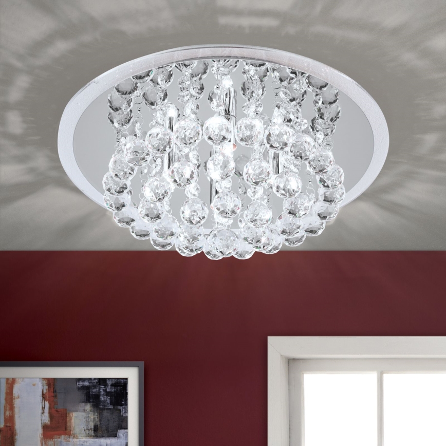 Kristāla griestu lampa GLORIA 4xG9/40W/230V d. 38 cm caurspīdīga/spīdīgi hromēts