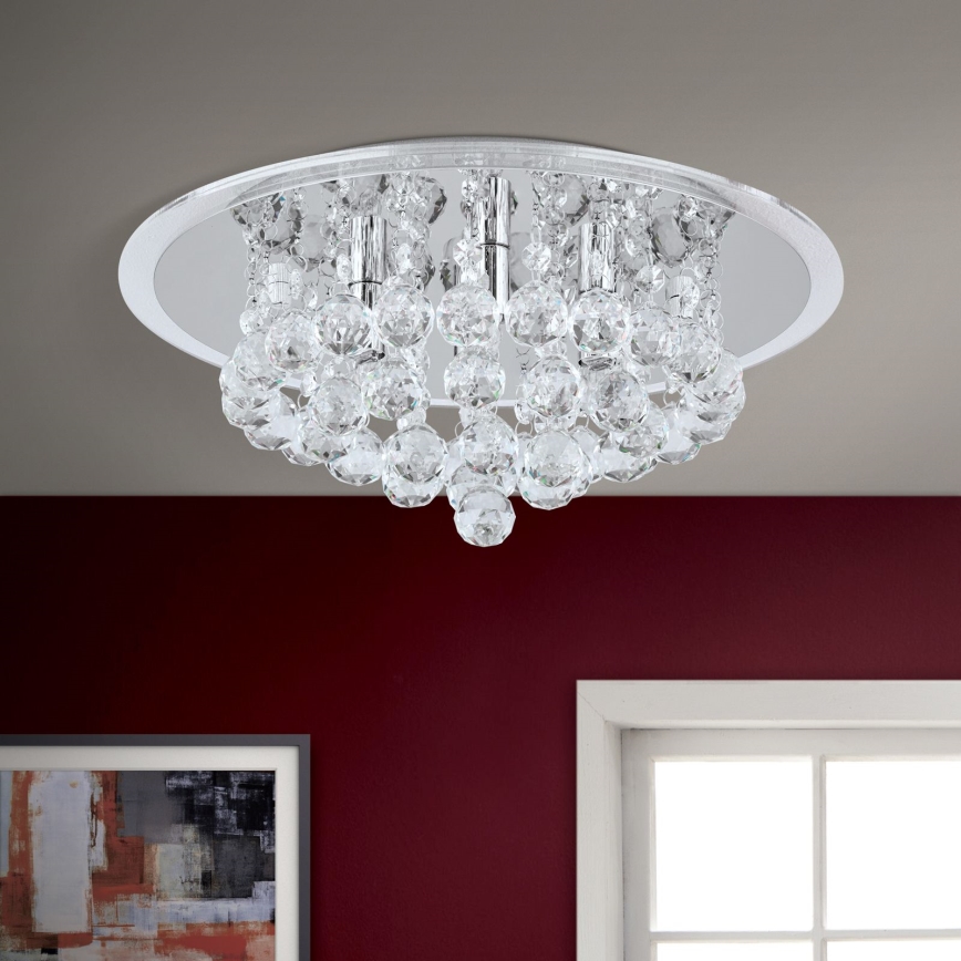 Kristāla griestu lampa GLORIA 4xG9/40W/230V d. 38 cm caurspīdīga/spīdīgi hromēts