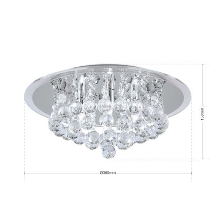 Kristāla griestu lampa GLORIA 4xG9/40W/230V d. 38 cm caurspīdīga/spīdīgi hromēts
