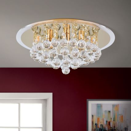 Kristāla griestu lampa GLORIA 4xG9/40W/230V d. 38 cm zelta