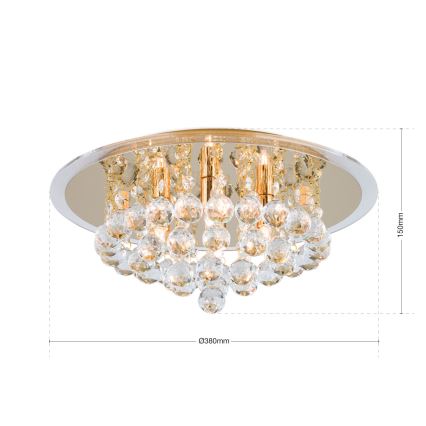 Kristāla griestu lampa GLORIA 4xG9/40W/230V d. 38 cm zelta