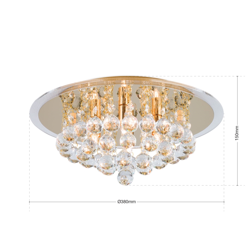 Kristāla griestu lampa GLORIA 4xG9/40W/230V d. 38 cm zelta