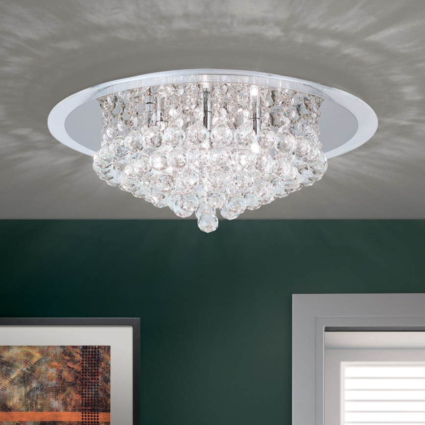 Kristāla griestu lampa GLORIA 6xG9/40W/230V d. 50 cm caurspīdīga/spīdīgi hromēts