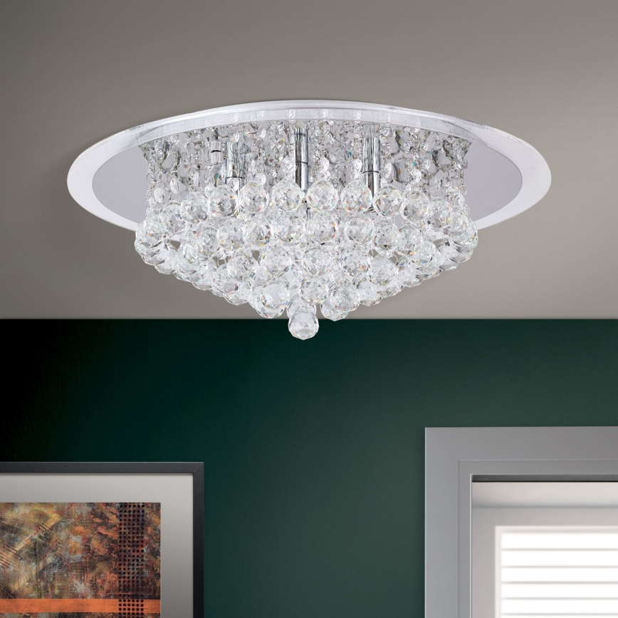 Kristāla griestu lampa GLORIA 6xG9/40W/230V d. 50 cm caurspīdīga/spīdīgi hromēts