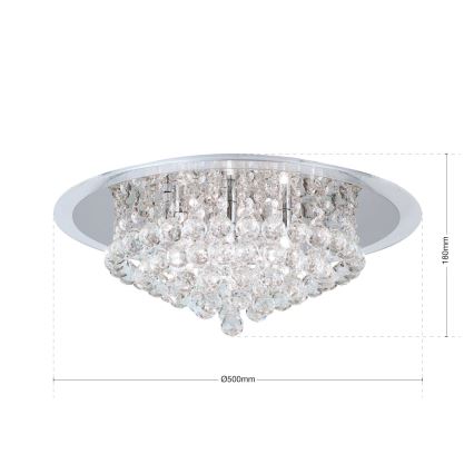 Kristāla griestu lampa GLORIA 6xG9/40W/230V d. 50 cm caurspīdīga/spīdīgi hromēts