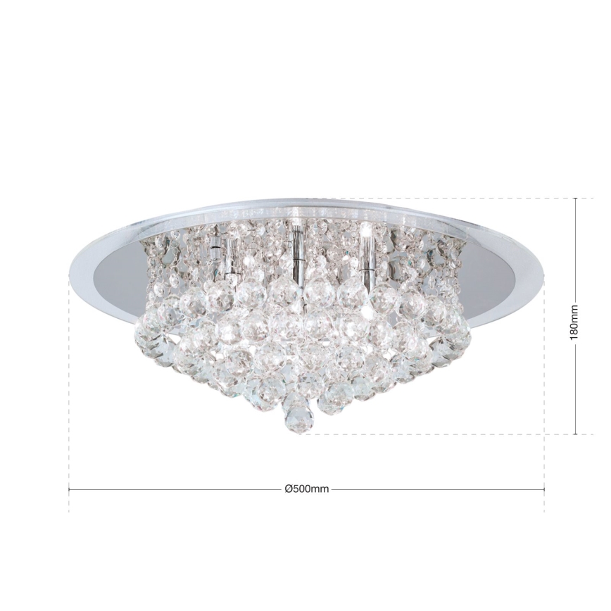 Kristāla griestu lampa GLORIA 6xG9/40W/230V d. 50 cm caurspīdīga/spīdīgi hromēts