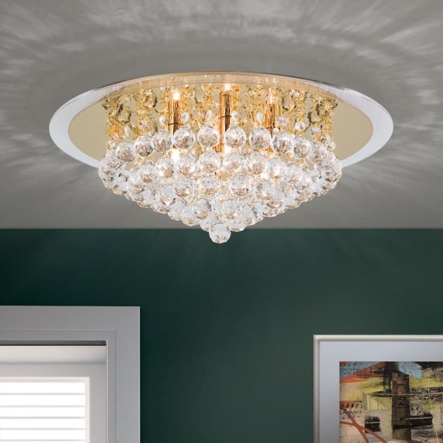 Kristāla griestu lampa GLORIA 6xG9/40W/230V d. 50 cm zelta