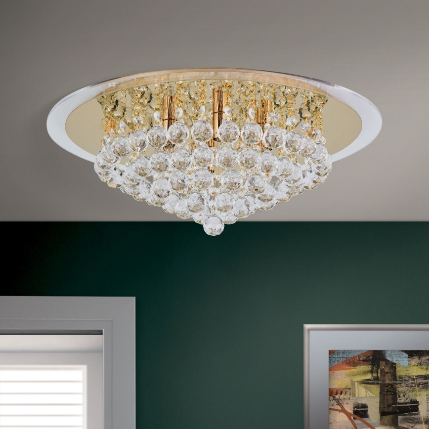 Kristāla griestu lampa GLORIA 6xG9/40W/230V d. 50 cm zelta