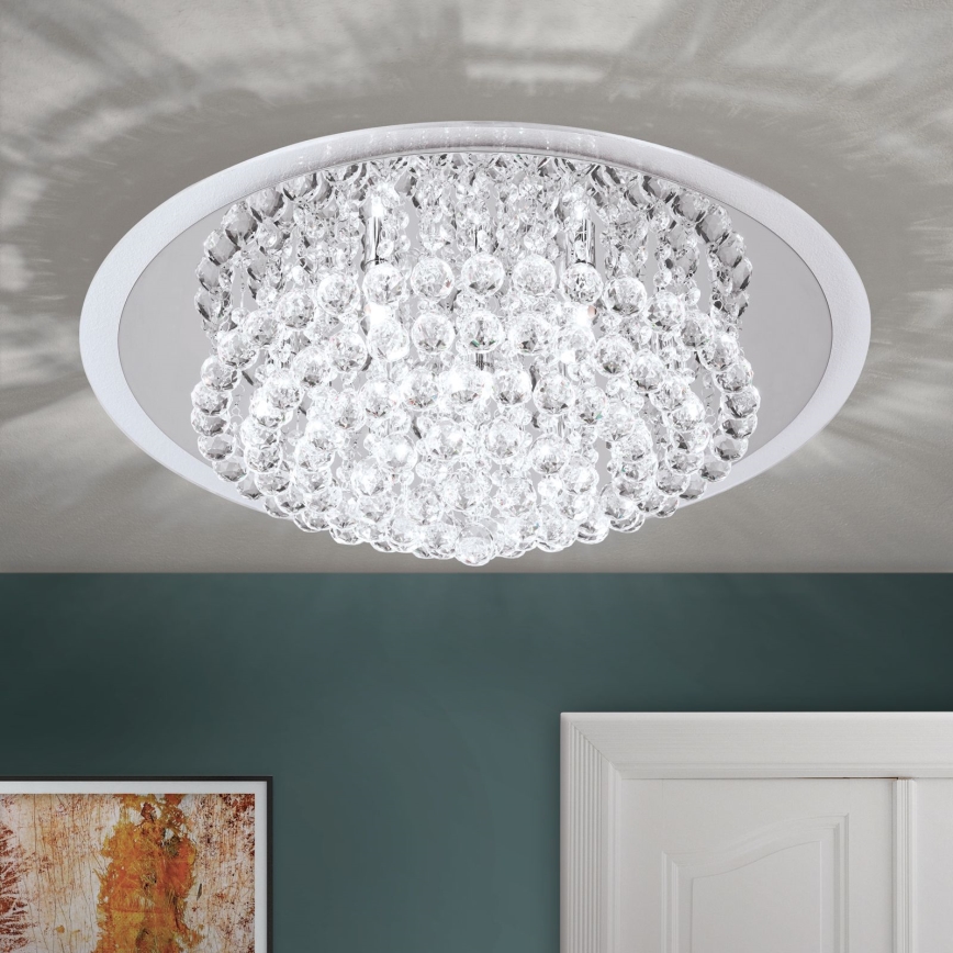 Kristāla griestu lampa GLORIA 9xG9/40W/230V d. 62 cm caurspīdīga/spīdīgi hromēts