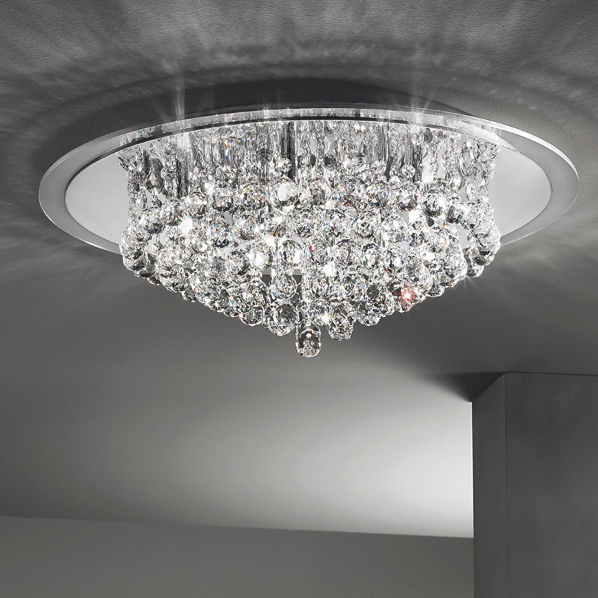Kristāla griestu lampa GLORIA 9xG9/40W/230V d. 62 cm caurspīdīga/spīdīgi hromēts