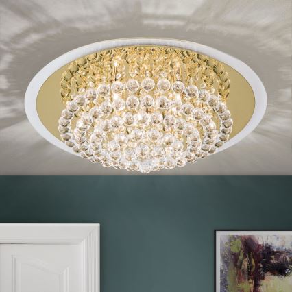 Kristāla griestu lampa GLORIA 9xG9/40W/230V d. 62 cm zelta