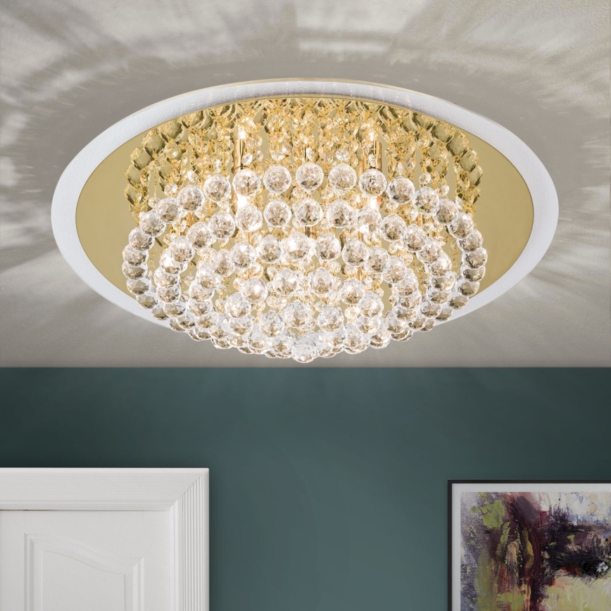 Kristāla griestu lampa GLORIA 9xG9/40W/230V d. 62 cm zelta