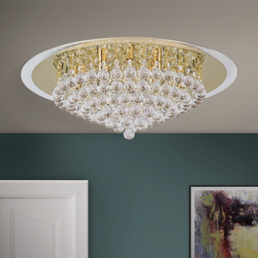 Kristāla griestu lampa GLORIA 9xG9/40W/230V d. 62 cm zelta
