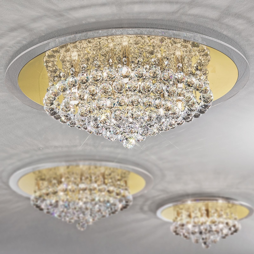 Kristāla griestu lampa GLORIA 9xG9/40W/230V d. 62 cm zelta