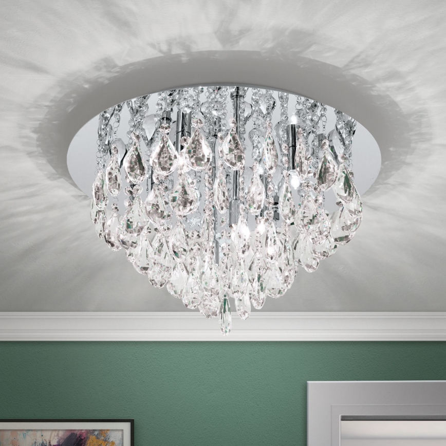 Kristāla griestu lampa CELESTE 6xG9/40W/230V d. 45 cm spīdīgi hromēts