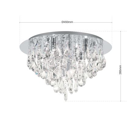 Kristāla griestu lampa CELESTE 6xG9/40W/230V d. 45 cm spīdīgi hromēts