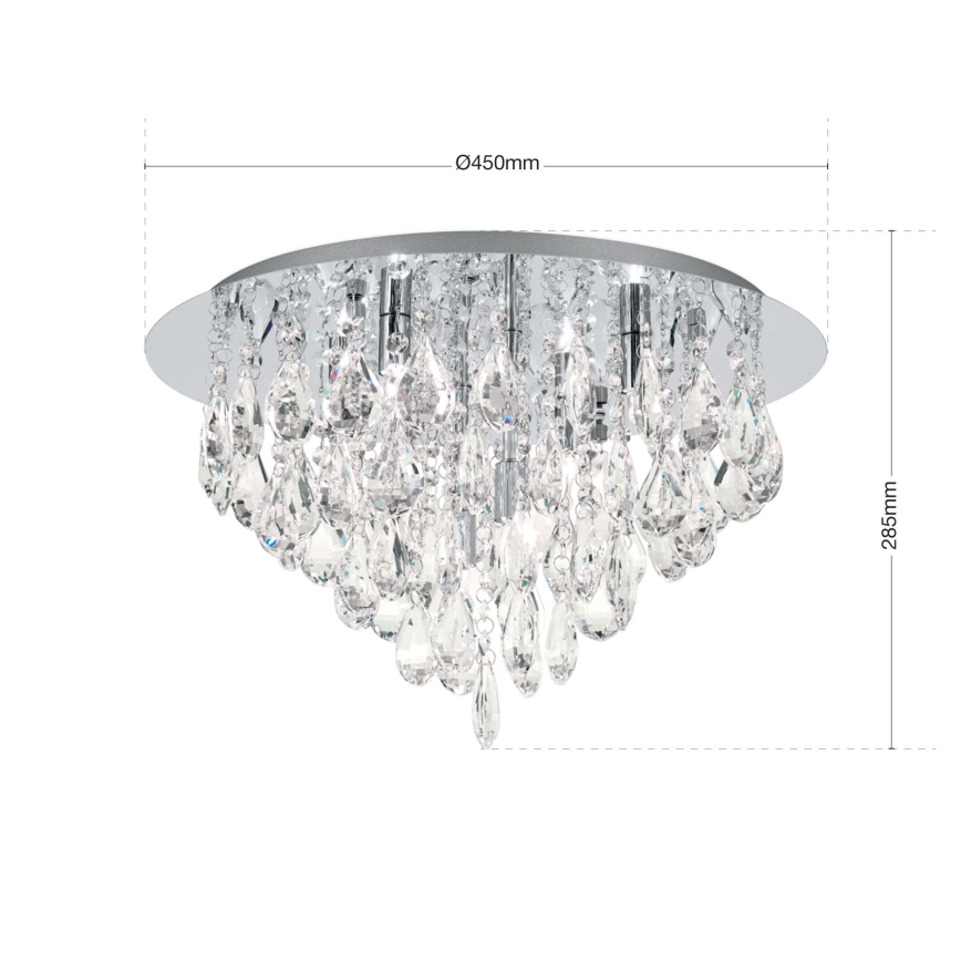 Kristāla griestu lampa CELESTE 6xG9/40W/230V d. 45 cm spīdīgi hromēts
