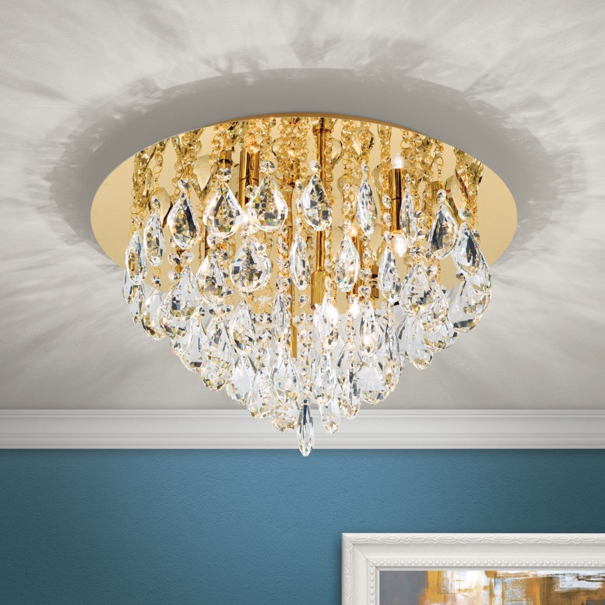 Kristāla griestu lampa CELESTE 6xG9/40W/230V d. 45 cm zelta