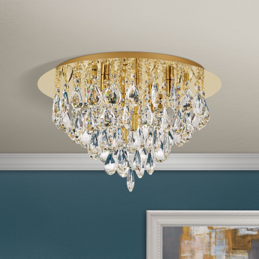 Kristāla griestu lampa CELESTE 6xG9/40W/230V d. 45 cm zelta