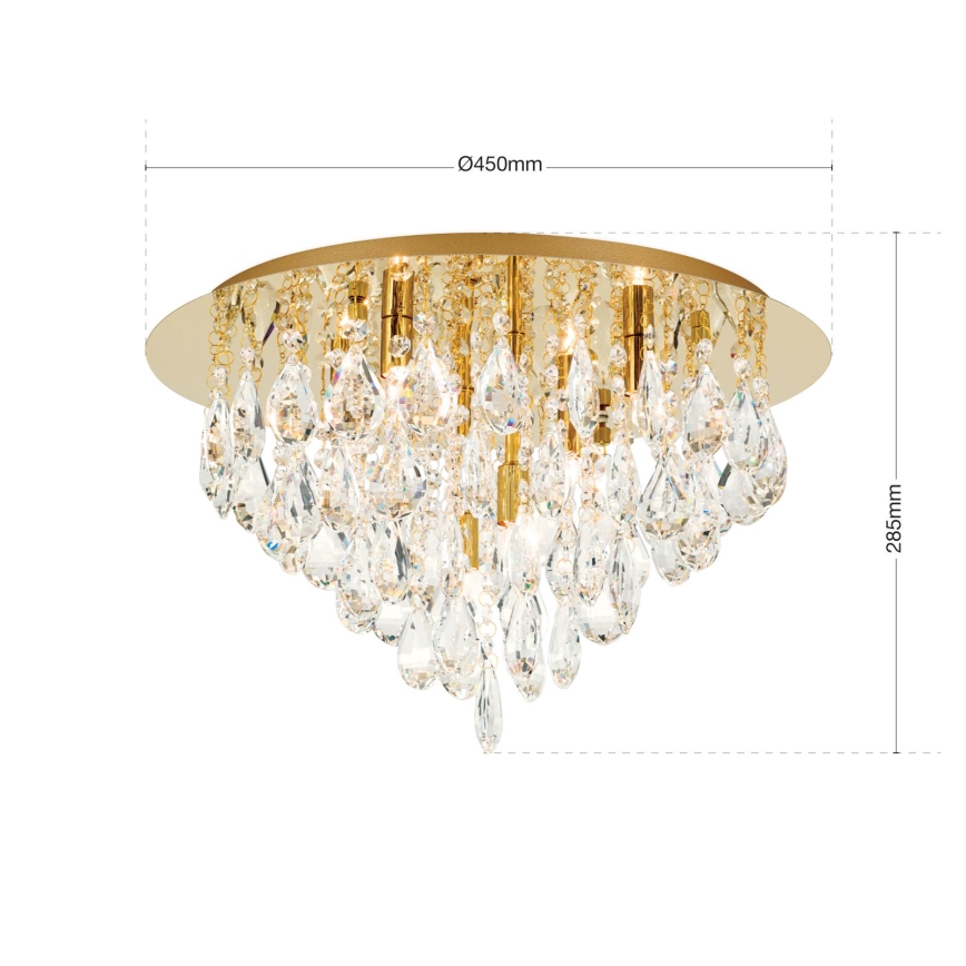 Kristāla griestu lampa CELESTE 6xG9/40W/230V d. 45 cm zelta