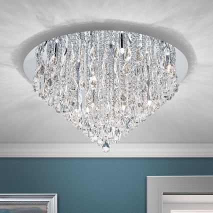 Kristāla griestu lampa CELESTE 12xG9/40W/230V d. 75 cm spīdīgi hromēts