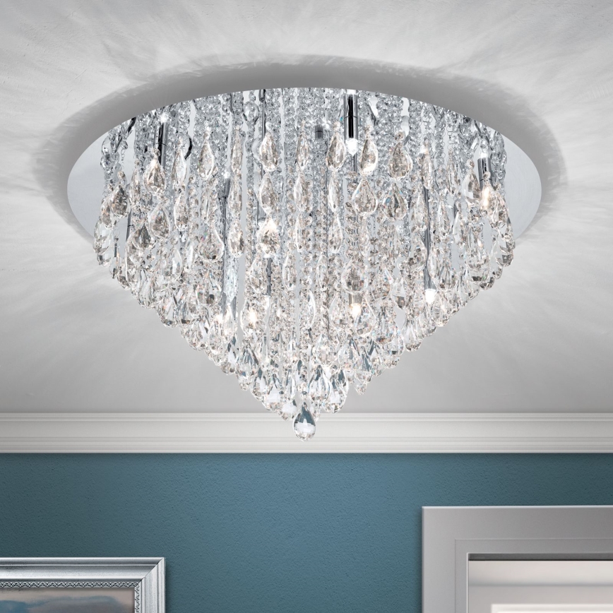 Kristāla griestu lampa CELESTE 12xG9/40W/230V d. 75 cm spīdīgi hromēts