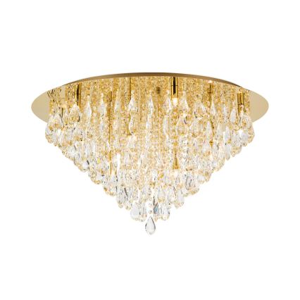 Kristāla griestu lampa CELESTE 12xG9/40W/230V d. 75 cm zelta