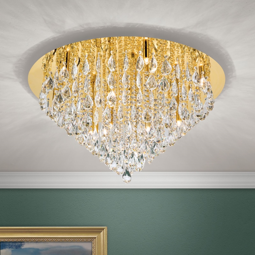 Kristāla griestu lampa CELESTE 12xG9/40W/230V d. 75 cm zelta