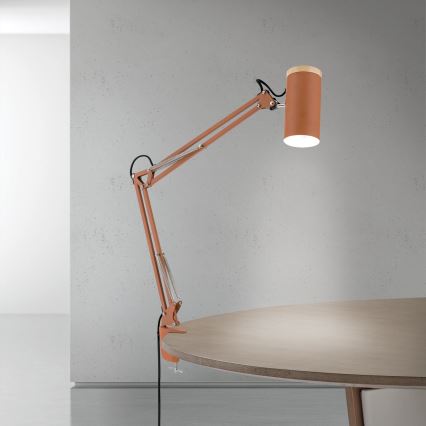 Galda lampa ar skavu GILI 1xE27/40W/230V ķieģeļsarkana