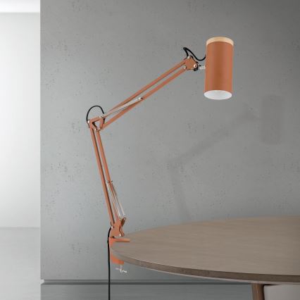 Galda lampa ar skavu GILI 1xE27/40W/230V ķieģeļsarkana