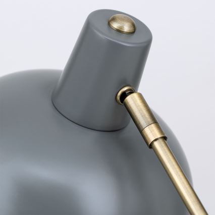 Galda lampa FEDRA 1xE14/40W/230V pelēka/misiņš