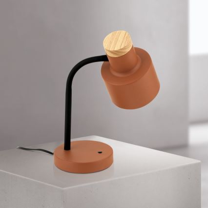 Galda lampa GILI 1xE27/40W/230V ķieģeļsarkana