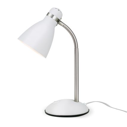 Galda lampa SCHOOL 1xE27/40W/230V balta/matēts hroms