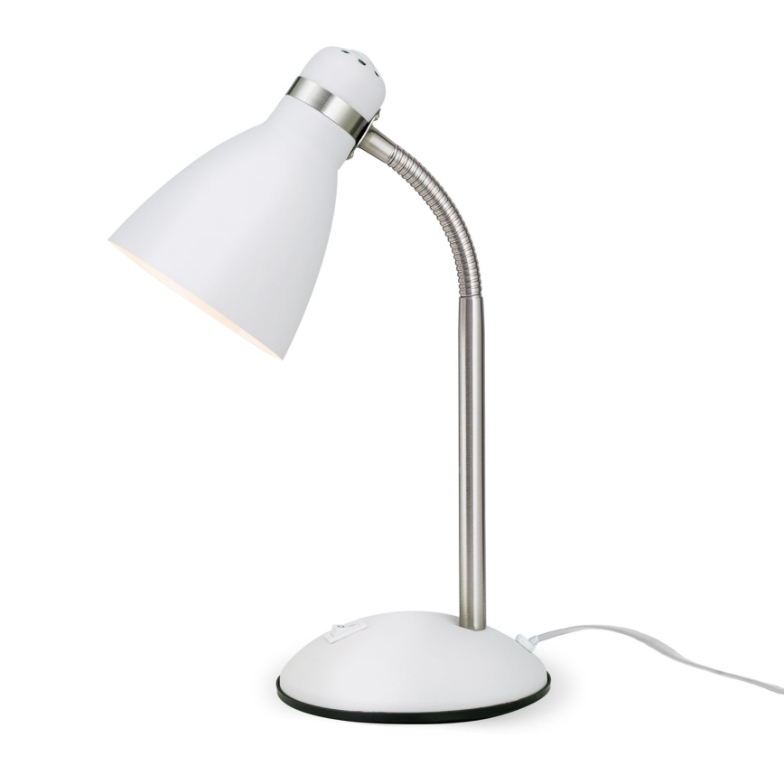 Galda lampa SCHOOL 1xE27/40W/230V balta/matēts hroms