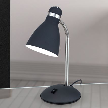 Galda lampa SCHOOL 1xE27/40W/230V melns/matēts hroms